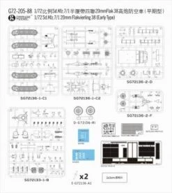 1/72 Sd.Kfz.7/1 20mm Flakvierling 38 (Early Type) -Mini Welt Verkauf g72205 02