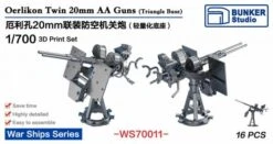 1/700 USN Twin 20mm Oerlikon AA Guns Tripod Base