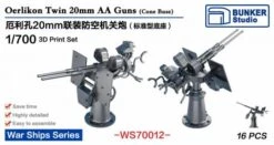 1/700 USN Twin 20mm Oerlikon AA Guns B Pedestal Mount
