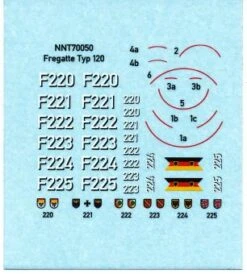 Augsburg F222 Fregatte Typ 120 -Mini Welt Verkauf nnt70050 decalneu