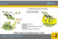 1:350 WWII USN 40mm Bofors Quad Without Shield (x6) -Mini Welt Verkauf nw35029 4