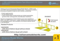 1:350 WWII USN 40mm Bofors Twin Mount (x6) 10 1:350 WWII USN 40mm Bofors Twin Mount (x6) -Mini Welt Verkauf nw35031 3