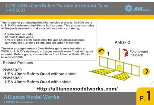 1:350 WWII USN 40mm Bofors Twin Mount (x6) 5 1:350 WWII USN 40mm Bofors Twin Mount (x6) – Bild 3