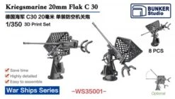 1/350 Kriegsmarine 20mm Flak C30 AA Gun