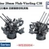1/350 Kriegsmarine 20mm Flak-Vierling C38 AA Gun -Mini Welt Verkauf ws35004box