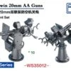1/350 USN Twin 20mm Oerlikon AA Guns -Mini Welt Verkauf ws35012box